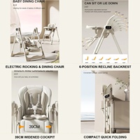 Chaise berçante multifonctionnelle pour nouveau-né, chaise haute pour bébé, chaise berçante électrique, chaise berçante pliable 2 en 1, balançoire pour bébé