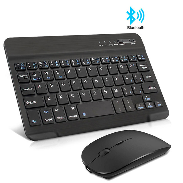 10inch Slim Portable Mini for IOS Android Tablet PC apple Mobile ipad Bt Wireless Keyboard Mouse Combos Keyboard