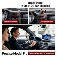 Layar Carplay Portabel 10,26 Inci, Navigasi Mobil GPS, Android Auto, Pemutar Video Multimedia PND dengan Kamera Depan Belakang