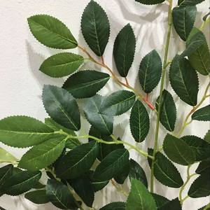 تصميم جديد عالي الجودة لأوراق شجرة العصافير الخضراء الاصطناعية، فروع أوراق البانيان الفرنسي الطويلة لتزيين المنزل وحفلات الزفاف - Product Image 3