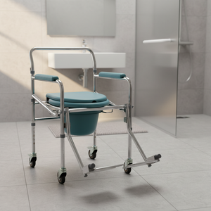 Chaise de toilette de haute qualité – Style fauteuil roulant, roulement fluide, confortable, durable, commandes en gros - Product Image 3