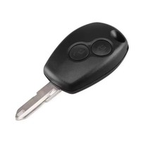 Couvercle de coque de clé à distance de voiture LN--2 de 10mm avec lame 2 boutons 206 prise Compatible pour Renault Clio Kangoo Twingo Modus Languna