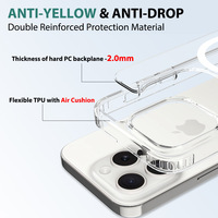 Étui de téléphone magnétique transparent antichoc pour la charge sans fil, étui transparent en TPU PC pour iPhone 13 14 15 16 Plus Pro Max