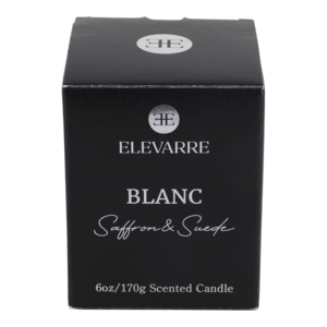 Vela Aromática ELEVARRE Blanc Saffron & Suede de 6oz en Frasco de Vidrio con Tapa - Product Image 6