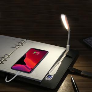 Cuaderno personalizado A5 inalámbrico de 8000mAh con batería portátil, diario de cuero de PU, planificador de oficina, con lámpara LED <span class=keywords><strong>Agenda</strong></span>, cuaderno de negocios con hebilla de 16GB - Product Image 1