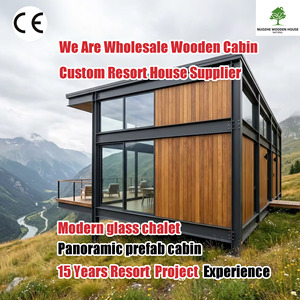 <span class=keywords><strong>Chalet</strong></span> moderne en bois et verre, cabane préfabriquée panoramique, <span class=keywords><strong>chalet</strong></span> hybride en bois pour complexe hôtelier - Product Image 1