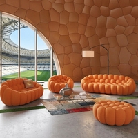 Sofá Modular Seccional Moderno para Sala de Estar, Estilo Villa, Asientos Profundos, Tela Bouclé Color Crema, Diseño Nube