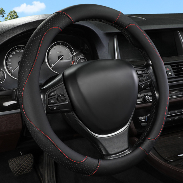 Ultra-Fiber Leather Car Steering Wheel Cover Four Seasons Universal 38 Cross-Border Amazon's Universal Car Handle Cover
