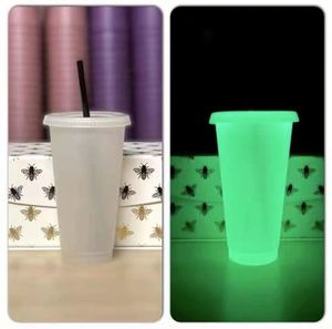 Gobelet lumineux 24oz à changement de couleur avec paille, réutilisable, sans BPA, pour boissons froides, bouteille d'eau, idéal pour les fêtes - Product Image 4