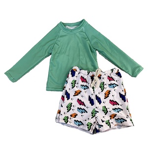 Calção de Banho Infantil Personalizado DH OEM para Meninos, Impermeável, com Estampa de Desenho Animado, Manga Longa, Roupa de Praia - Product Image 2