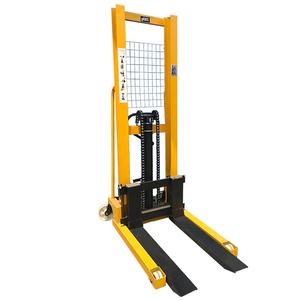 Vorkbreedte Verstelbare Stapelaar 1-2T Fabriek Lage Prijs Eenvoudig Te Bedienen Met De <span class=keywords><strong>Hand</strong></span> Gedraaide En Voet Bediende Hydraulische Hefstapelaar - Product Image 6
