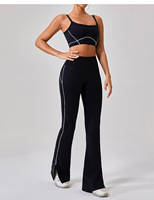 Nouvel Ensemble de Sport 3 Pièces Activewear Fabricants Doux Tricot Nude Dos Nu Soutien-Gorge de Sport Short Legging Ensemble Survêtement Femme