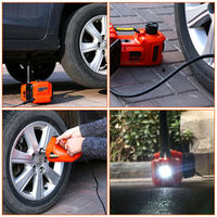 Cric hydraulique électrique 5T avec ensemble de clés de pompe à air de changement de pneu de voiture à double fonction 12V pour trousse à outils tout-terrain