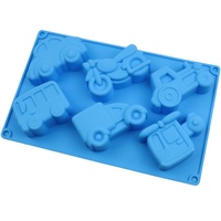 Moule à gâteau en silicone en gros - 6-en-1 formes variées (voiture/camion/riz) - Moules en plâtre pour cuisson vapeur - Modèle XG1212 - Emballage en vrac