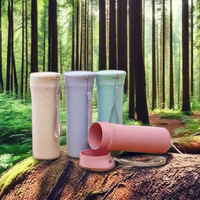 Haute qualité 500ML tasse de paille réutilisable Portable paille de blé tasse d'eau en plastique respectueux de l'environnement Logo personnalisable tasse cadeau
