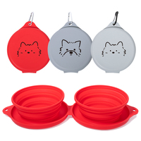 Bol d'eau pliable pour chien en silicone écologique, anti-fuite, personnalisé, pliable, arrondi, capacité de 600 ml, pour une utilisation en intérieur et en extérieur