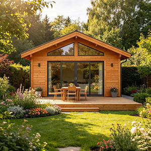 Frais de conception pour maison de jardin préfabriquée moderne en <span class=keywords><strong>bois</strong></span>, bureau de jardin, studio d'invité en <span class=keywords><strong>bois</strong></span> massif sur mesure, cabane de loisirs extérieure - Product Image 1