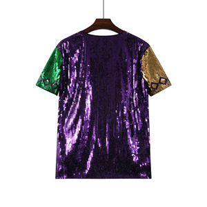 <span class=keywords><strong>Camicetta</strong></span> <span class=keywords><strong>con</strong></span> <span class=keywords><strong>paillettes</strong></span> Jersey <span class=keywords><strong>con</strong></span> <span class=keywords><strong>paillettes</strong></span> personalizzate da fabbrica cinese blusa <span class=keywords><strong>con</strong></span> <span class=keywords><strong>paillettes</strong></span> e <span class=keywords><strong>paillettes</strong></span> da donna camicia a maniche corte all'ingrosso - Product Image 2