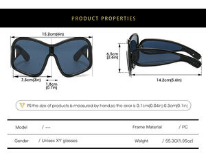 Occhiali da sole Oversize di nuova moda Uv400 grandi occhiali da sole Freams quadrati grandi di alta qualità - Product Image 2