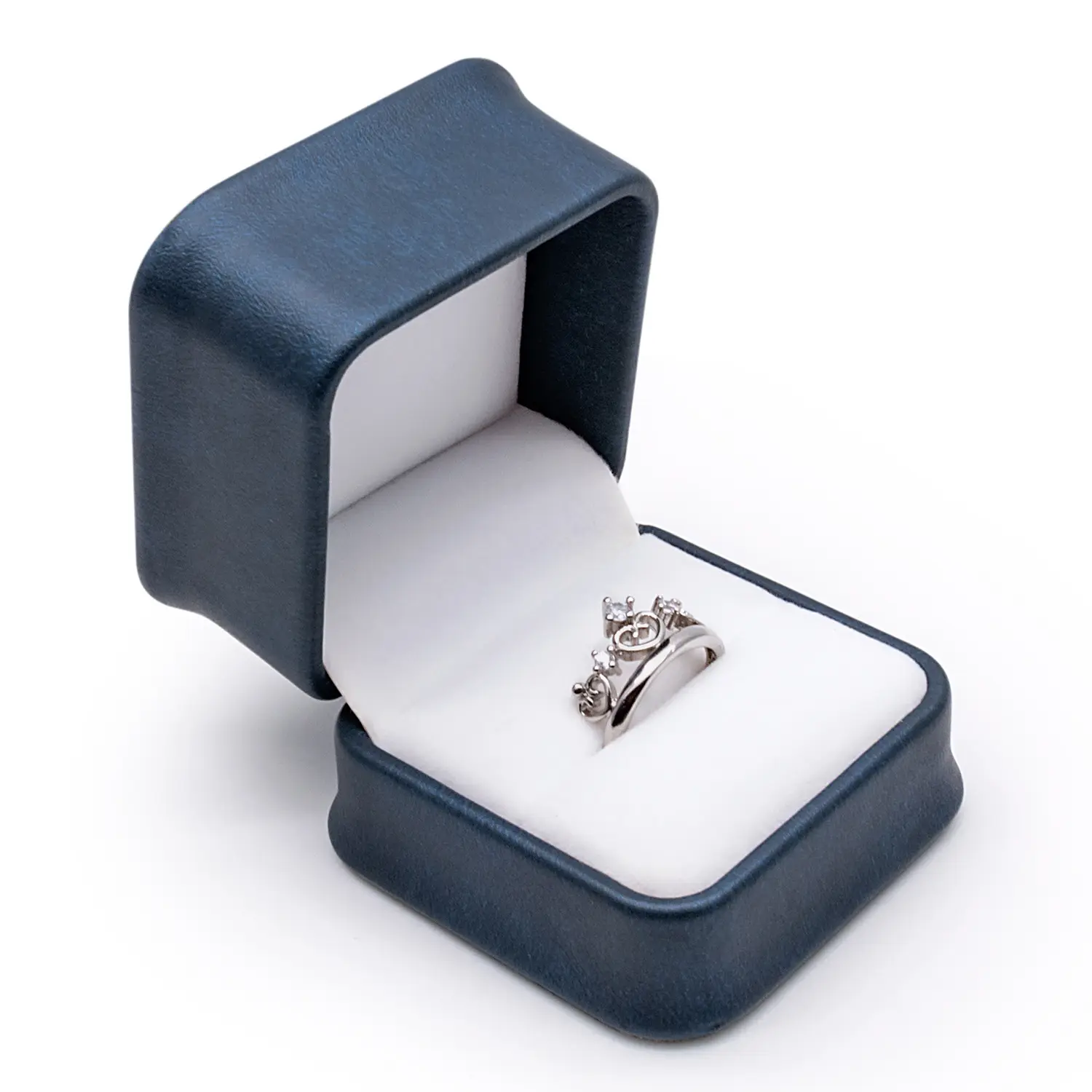 PU Leather Elegant Ring Box Simple Flap Jewelry Box Gift Wrap