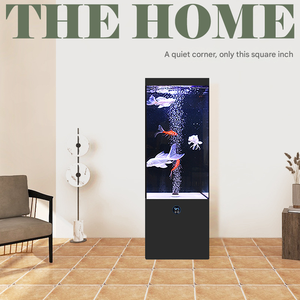 Wholesale New Design Large Curved Living Room Goldfish Aquarium Glass Against the Wall Floor Ecological Aquariums <strong>Fish</strong> <strong>Tank</strong> - Product Image 3