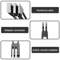Support de casque d'équitation en alliage d'aluminium de poteau d'extension incurvé de 76mm de vente chaude pour des accessoires de caméra d'action et de sport