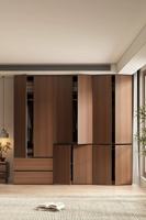 Armoire de rangement modulable avec portes miroir et éclairage LED pour espaces résidentiels et commerciaux