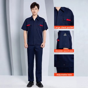 Vêtements <span class=keywords><strong>de</strong></span> travail antistatiques en polyester pour hommes, bandes réfléchissantes, uniforme d'électricien, station-service PetroChina - Product Image 2