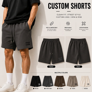 Custom Men's Casual Shorts Canvas Fabric Elastic Waist Anti-static Easy Streetwear Style Pockets Private Label Brand Apparel - Product Image 6