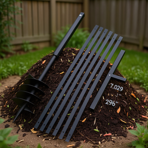 Varilla de perforación de suelo de acero de 7.029 pulgadas con tubo de extensión de 296 pulgadas para aireadores de compost - Product Image 2