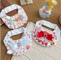 Écharpe en dentelle avec nœud pour chats et chiens - Accessoires en polyester pour l'été et le printemps