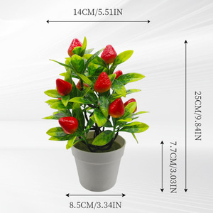 Plante artificielle porte-bonheur en pot, 25 cm, miniature en plastique avec pot pour la décoration de la maison ou du bureau - Product Image 1