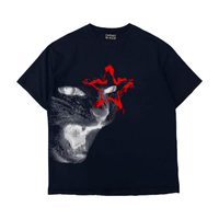T-shirts noirs délavés à col rond, coupe ample, 180 g/m², 95 % coton, 5 % élasthanne, pour impression