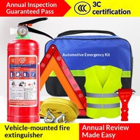 Lot de 3 extincteurs de voiture en poudre sèche, kit d'urgence automobile portable avec support de montage, outils de sécurité pour véhicule