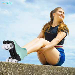 Seemore tùy chỉnh phụ nữ dành cho người lớn Quad Giày trượt con lăn với ánh sáng lên bánh xe nhấp nháy Giày trượt con lăn - Product Image 6