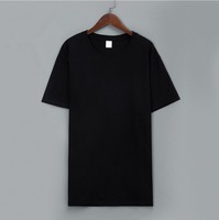 Kaos Katun Murni Trendi Baru Unisex Bernapas Menyerap Keringat Model Lurus Warna Solid Lengan Pendek Katun Combed