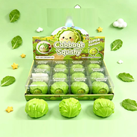 Squeezeur de chou de dessin animé, Squishy style blocs de construction, Jouet anti-stress réaliste en forme de légume, Cadeau surprise fantaisie pour enfants