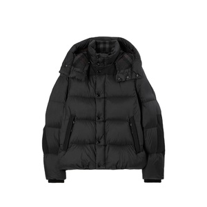 Veste matelassée à capuche en nylon à manches amovibles de luxe personnalisée pour hommes - Product Image 1
