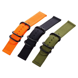 ساعة يد نايلون من قطعتين من قماش LAIHE ، 20 ، 22 ، 24 أحزمة ساعة سوداء ناعمة وقابلة للتنفس قابلة للتعديل مع حلقات - Product Image 3