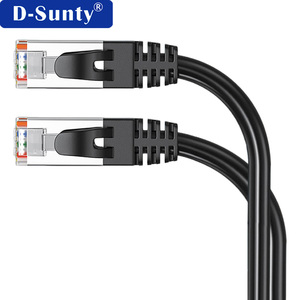 สายแพทช์คอร์ด Cat6 RJ45 ROHS แบบมีฉนวนป้องกัน FTP PVC สำหรับใช้งานภายในและภายนอกอาคาร ความยาว 1 ม. 10 ม. 30 ม.  ทองแดงแท้ สายกลม สีดำ  ปรับแต่งได้ - Product Image 6