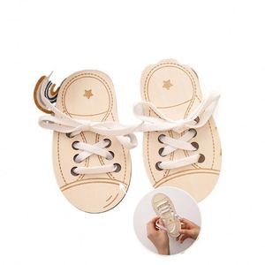 Early Learning Threading Lacing Shoes Toy Wood Shoe Tying <b>Board</b> - Product Image 4