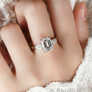 Pabrik Cincin Kustom SGARIT <span class=keywords><strong>Set</strong></span> Cincin Pertunangan Pernikahan Wanita Emas Putih 14k Perhiasan Cincin Moissanite 2ct Bersertifikat GRA VVS1D - Product Image 3