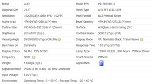 <span class=keywords><strong>2025</strong></span> nóng bán 21.5 inch 1920x1080 Độ phân giải TFT Màn hình <span class=keywords><strong>LCD</strong></span> <span class=keywords><strong>module</strong></span> p215hvn01.2 <span class=keywords><strong>LCD</strong></span> mô-đun hiển thị - Product Image 6