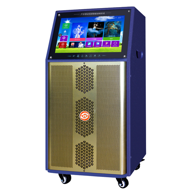 12 Inch Trolley Speaker System with Touch Display Screen RGB LED Lighting for Built-in Battery