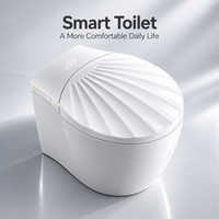 Toilette intelligente moderne avec bidet, couvercle à ouverture automatique, capteur de pied, chasse d'eau automatique, siège chauffant, sécheur à air chaud, télécommande