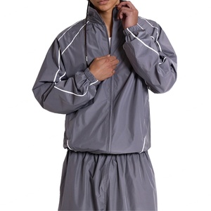 Chaquetas Deportivas de Fútbol con Cierre y Ribete Reflectante Personalizadas para Hombre, Chaqueta Deportiva Ligera de Poliéster Ripstop, Cortavientos - Product Image 4