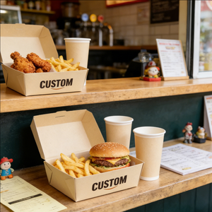 Takeaway Custom Paper Box Kraft Paper Food Box OEM ODM Disposable Food <b>Packaging</b> Container - Product Image 3