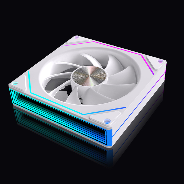 Lovingcool Custom Logo ARGB PWM 120mm 2 Sides Infinity Mirror LED Light White PC Case Gaming Fans Plastic Computer Cooling Fan