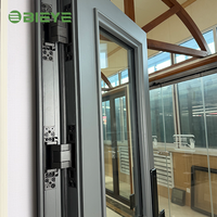 Puertas Francesas de Seguridad de Lujo, con Rejilla Exterior de Vidrio, Modernas, Dobles, de Aleación de Aluminio, con Cerradura Inteligente y Aislamiento Térmico para Casa
