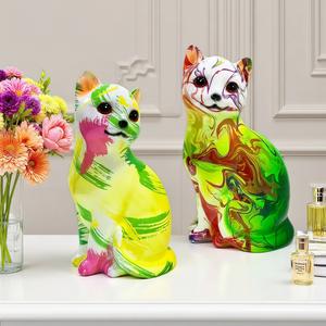 Nuevos Adornos de Gato Sentado Esculpidos Artísticamente en Resina Epoxi, Lindos y Sencillos, Regalos de Cumpleaños para el Hogar, Decoraciones Artesanales para Sala de Estar y Estudio - Product Image 1